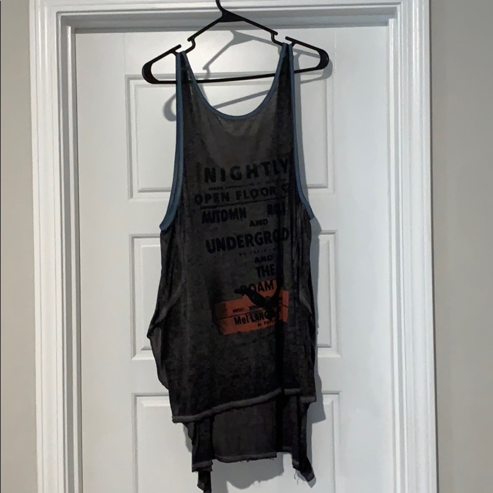 Free People Black and Blue Tank Top